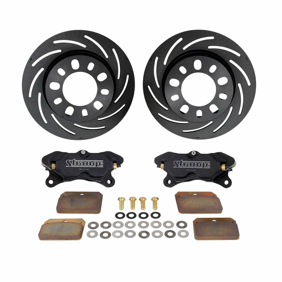 Pro Series Steel Brake Completion Kit | For Strange P1020 Axle Package | 1 Pc Rotors, 4 Piston Calipers & DRM-35 Metallic Pads