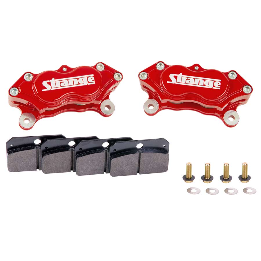 B1950-RD-Pro Series 4 Piston Red Billet Caliper Kit   With Soft Metallic Brake Pads &amp; Mounting Hardware