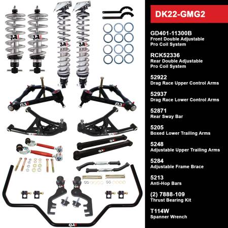 QA1 Level 2 Drag Racing Suspension Kit DK22-GMG2 1969-1972 Pontiac Grand Prix & 1970-1972 Chevrolet Monte Carlo