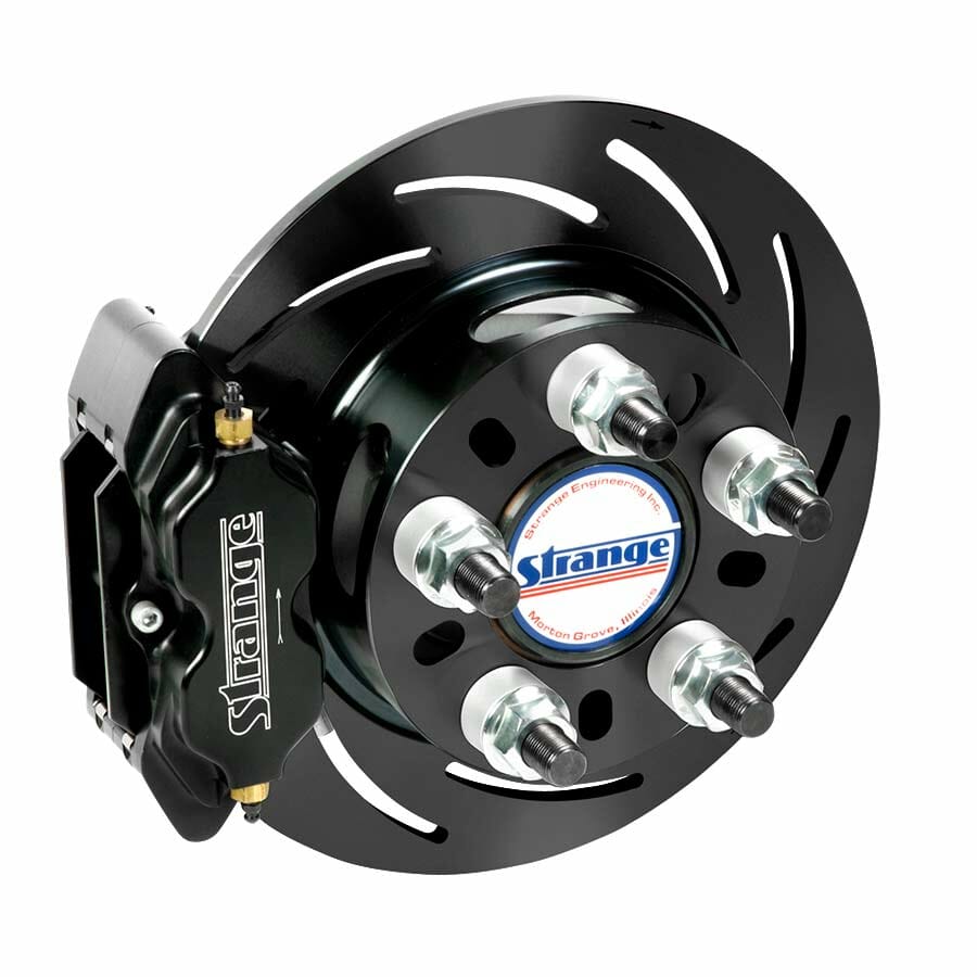 B1718WCM-Strange Pro Series Rear Brake Kit  For H1143 Ends with 2.832" Brake Offset  With Slotted Rotors, Four Piston Calipers &amp; Hard Metallic Pads