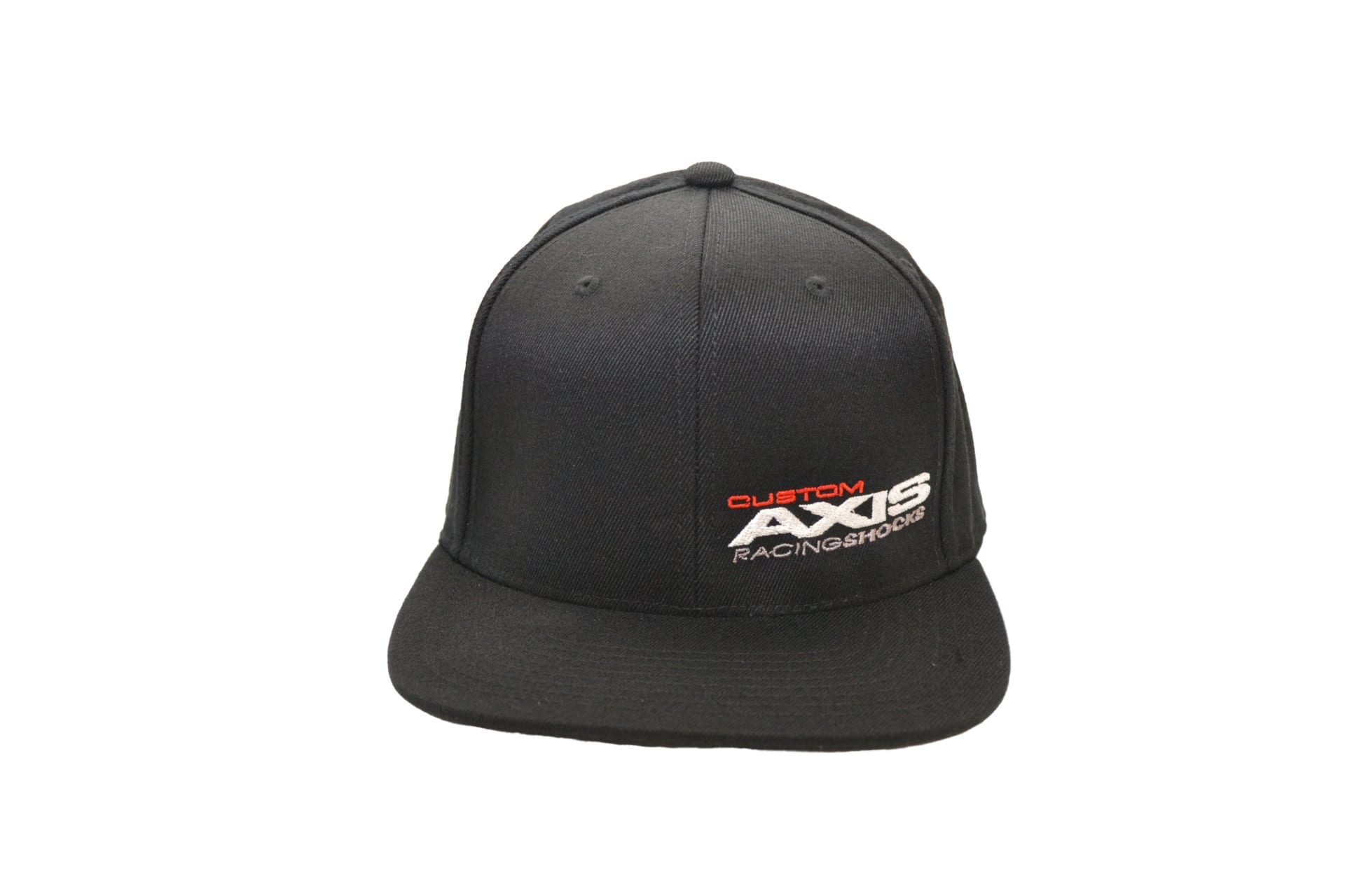 custom-axis-racing-shocks-black-flat-brim-snapback-hat