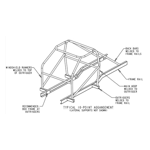 1982-1993 S-10 Chevy Pickup 10 Point Roll Cage EWS Mild Steel