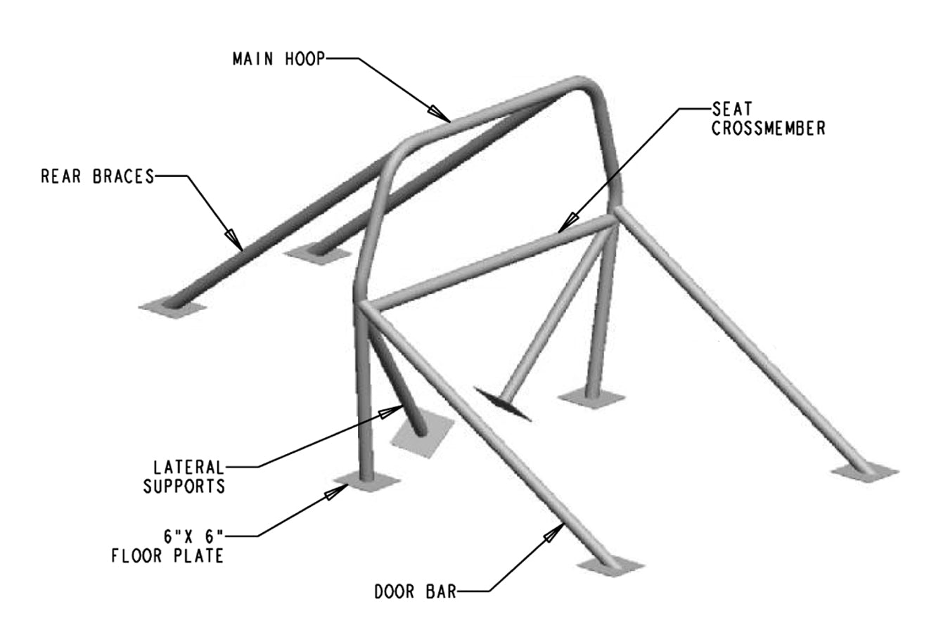 1982-1988 Volkswagen Scirocco 8 Point Roll Bar DOM Mild Steel