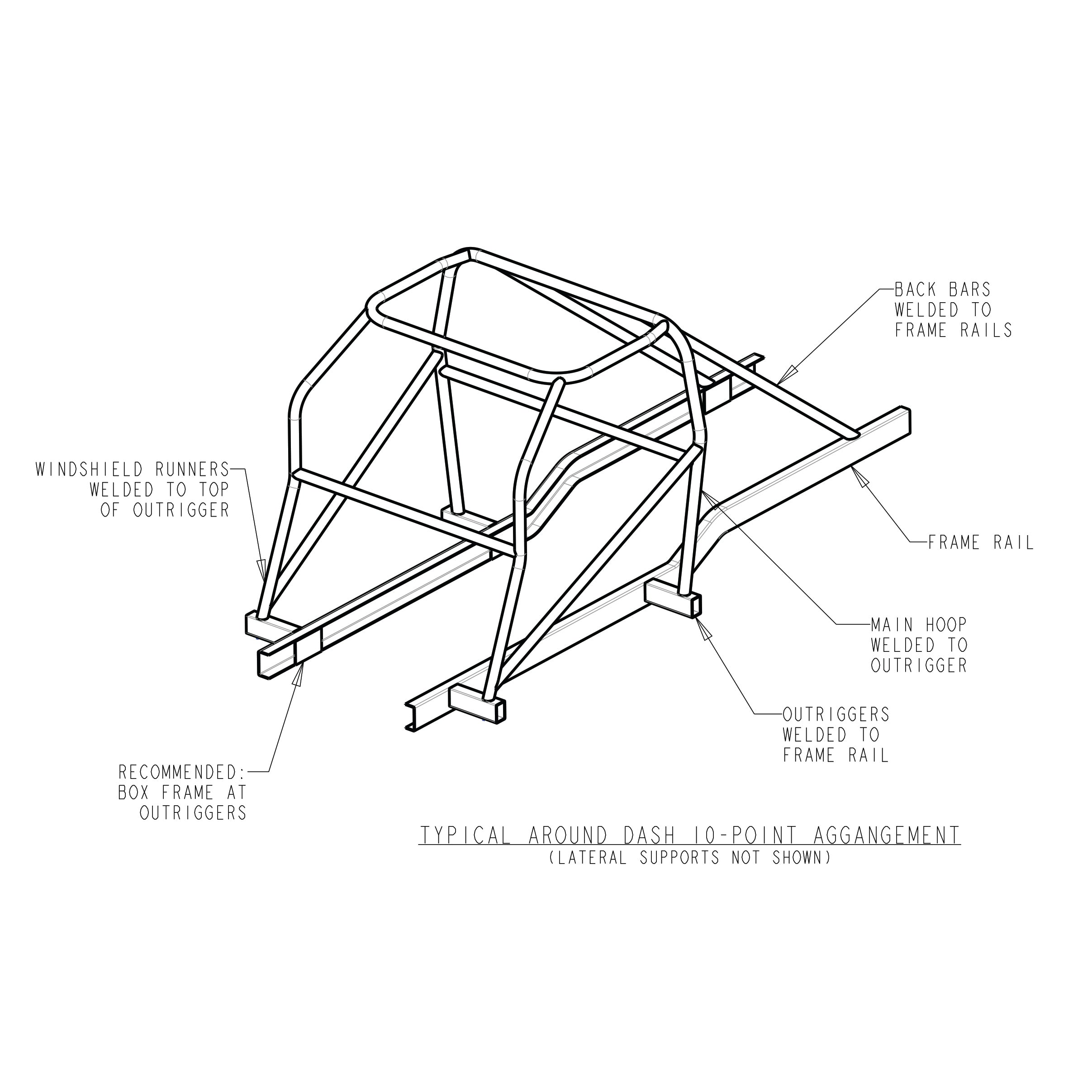 1993-2011 Ford Ranger Pickup Truck 10 Point Roll Cage DOM Mild Steel