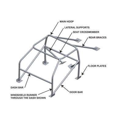 1971-1980 Ford Pinto 10 Point Roll Cage Chromoly Steel